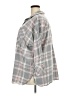 Roaman's 100% Cotton Plaid Gray 3/4 Sleeve Button-Down Shirt Size 24w - photo 5