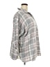Roaman's 100% Cotton Plaid Gray 3/4 Sleeve Button-Down Shirt Size 24w - photo 4