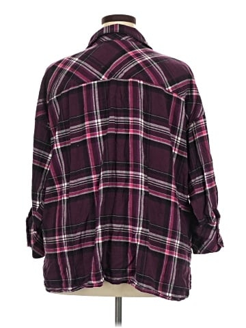 Roaman's 3/4 Sleeve Button-Down Shirt (view 2)