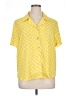 Susan Graver 100% Polyester Polka Dots Yellow Short Sleeve Blouse Size XL - photo 1