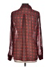Express 100% Polyester Plaid Red Long Sleeve Blouse Size L - photo 2