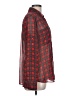 Express 100% Polyester Plaid Red Long Sleeve Blouse Size L - photo 4