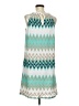 Tacera 100% Polyester Chevron-herringbone Teal Cocktail Dress Size M - photo 2