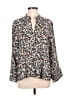 Mirth 100% Silk Floral Ivory 3/4 Sleeve Silk Top Size M - photo 1