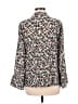 Mirth 100% Silk Floral Ivory 3/4 Sleeve Silk Top Size M - photo 2