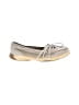 Sperry Top Sider 100% Leather Metallic Gray Flats Size 8 - photo 1