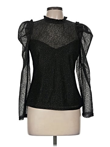 Aqua Long Sleeve Blouse (view 1)