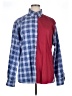 Paul Fredrick Color Block Blue Long Sleeve Button-Down Shirt Size XL - photo 1