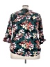 Torrid 100% Rayon Floral Teal 3/4 Sleeve Blouse Size 3X Plus (3) - photo 2