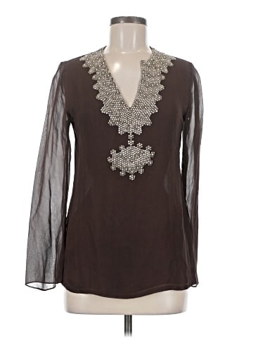 Assorted Brands Long Sleeve Silk Top (view 1)