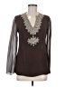 Assorted Brands 100% Silk Brown Long Sleeve Silk Top Size M - photo 1