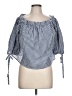 Elodie 100% Cotton Blue 3/4 Sleeve Blouse Size L - photo 1