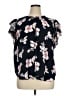 Ann Taylor 100% Polyester Black Short Sleeve Blouse Size XL - photo 1