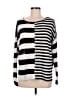 Aqua Stripes Silver Pullover Sweater Size M - photo 1