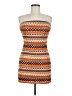 TCEC Chevron-herringbone Orange Cocktail Dress Size M - photo 1