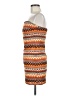 TCEC Chevron-herringbone Orange Cocktail Dress Size M - photo 5