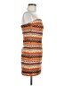 TCEC Chevron-herringbone Orange Cocktail Dress Size M - photo 4