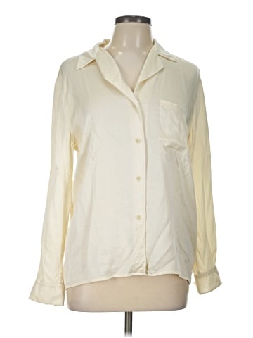 Calvin Klein Collection Long Sleeve Silk Top (view 1)