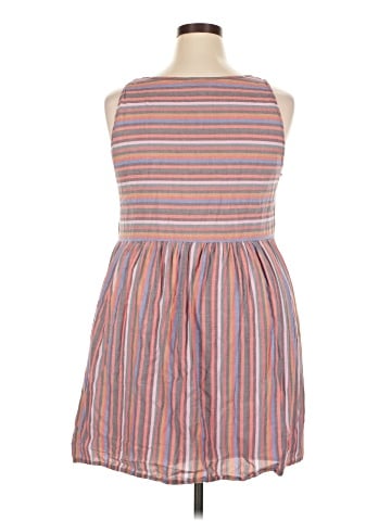 Madewell Scoopneck Tank Dress in Rainbow Stripe (view 2)