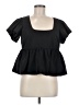 Express 100% Polyester Black Short Sleeve Top Size M - photo 1
