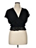 Miami 100% Polyester Black Short Sleeve Top Size XL - photo 1