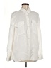 Zara 100% Viscose Ivory Long Sleeve Button-Down Shirt Size M - photo 1
