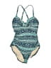 Kona Sol 100% Polyester Paisley Blue One Piece Swimsuit Size S - photo 1