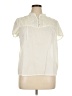 Zara Basic 100% Cotton Green Ivory Short Sleeve Blouse Size XL - photo 1