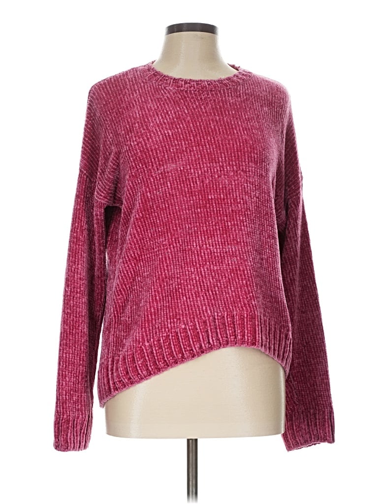 Pre-owned Divided By H&m Pullover Sweater In Burgundy