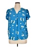 Hilary Radley 100% Polyester Blue Short Sleeve Blouse Size XL - photo 1