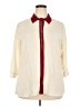 Wrapper 100% Polyester Color Block Ivory 3/4 Sleeve Blouse Size 2X - photo 1