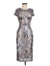 Betsy & Adam 100% Polyester Paisley Silver Cocktail Dress Size 6 - photo 1