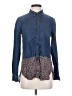Anthropologie Blue Long Sleeve Button-Down Shirt Size 4 - photo 1
