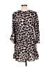 Eliza J 100% Polyester Animal Print Black Casual Dress Size 8 (petite) - photo 2