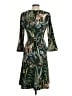 Ann Taylor 100% Polyester Print Green Cocktail Dress Size 4 - photo 2