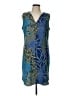 Renee C. Print Blue Casual Dress Size L - photo 1
