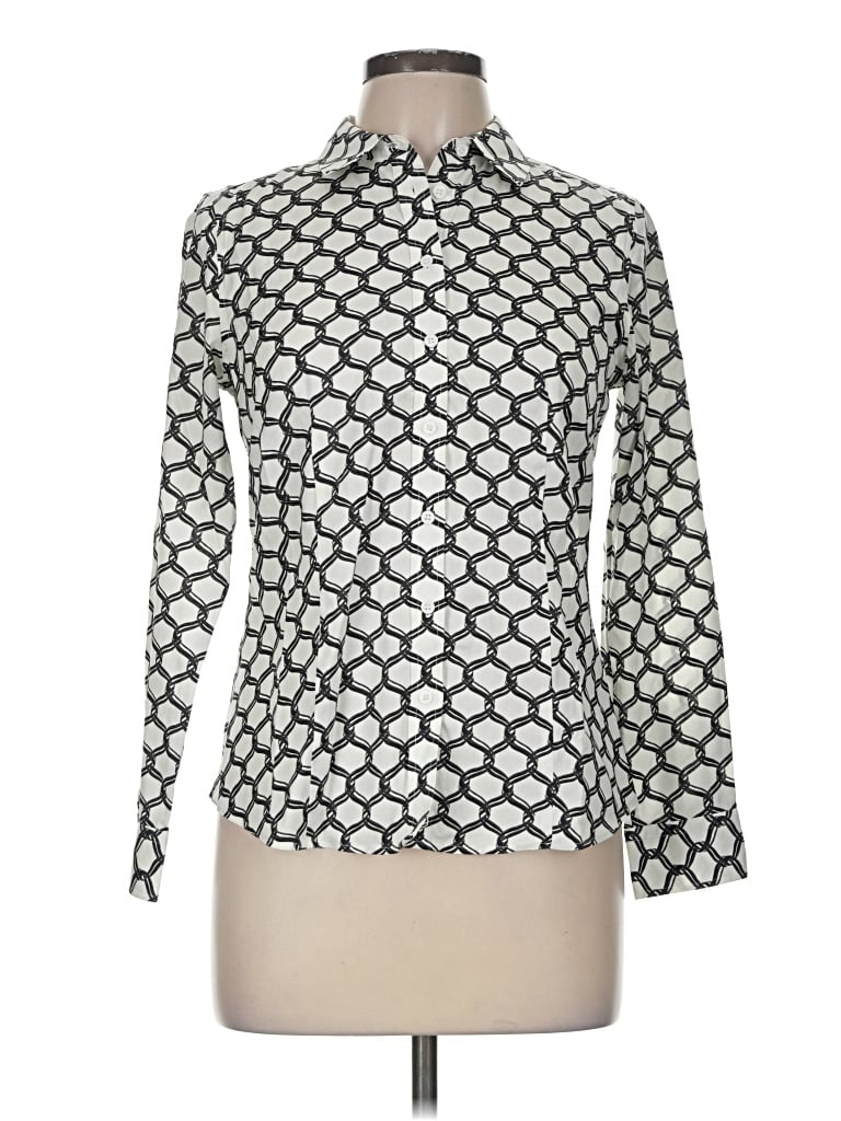 Pre-owned Talbots Long Sleeve Blouse In Silver