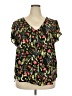 PREMISE 100% Polyester Black Short Sleeve Blouse Size 2X - photo 1