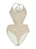 Unbranded Stripes Ivory One Piece Swimsuit Size L (estimated) - photo 1