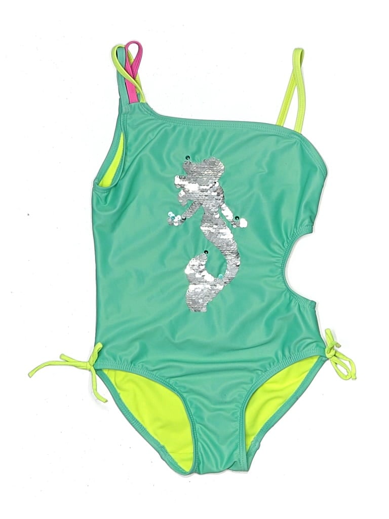 Pre-owned Assorted Brands Kids' One Piece Swimsuit In Green