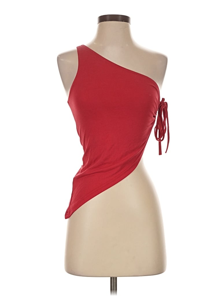Pre-owned Edikted Sleeveless Top Red One Shoulder Neckline Tops