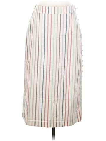 Madewell Button Slit Midi Skirt in Flecked Rainbow Stripe (view 1)