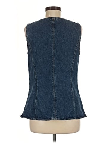 Madewell Denim Crewneck Cutaway Vest in Greendale Wash (view 2)