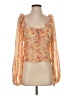 Free People 100% Polyester Orange Long Sleeve Blouse Size S - photo 1