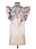 Lavender Brown 100% Tencel White Sleeveless Blouse Size XS - photo 2