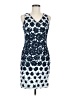 Ann Taylor 100% Polyester Graphic Blue Cocktail Dress Size 6 - photo 1