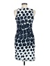 Ann Taylor 100% Polyester Graphic Blue Cocktail Dress Size 6 - photo 2