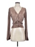 Zara 100% Polyester Brown Long Sleeve Blouse Size S - photo 1