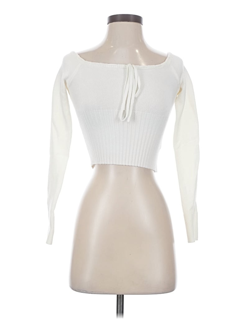 Pre-owned Edikted Long Sleeve Top Ivory Boatneck Tops