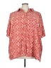 Catherines Print Red 3/4 Sleeve Blouse Size 4X - photo 1